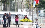 [Ảnh] An ninh nghiêm ngặt trước giờ Tổng thống Donald Trump tới khách sạn JW Marriott